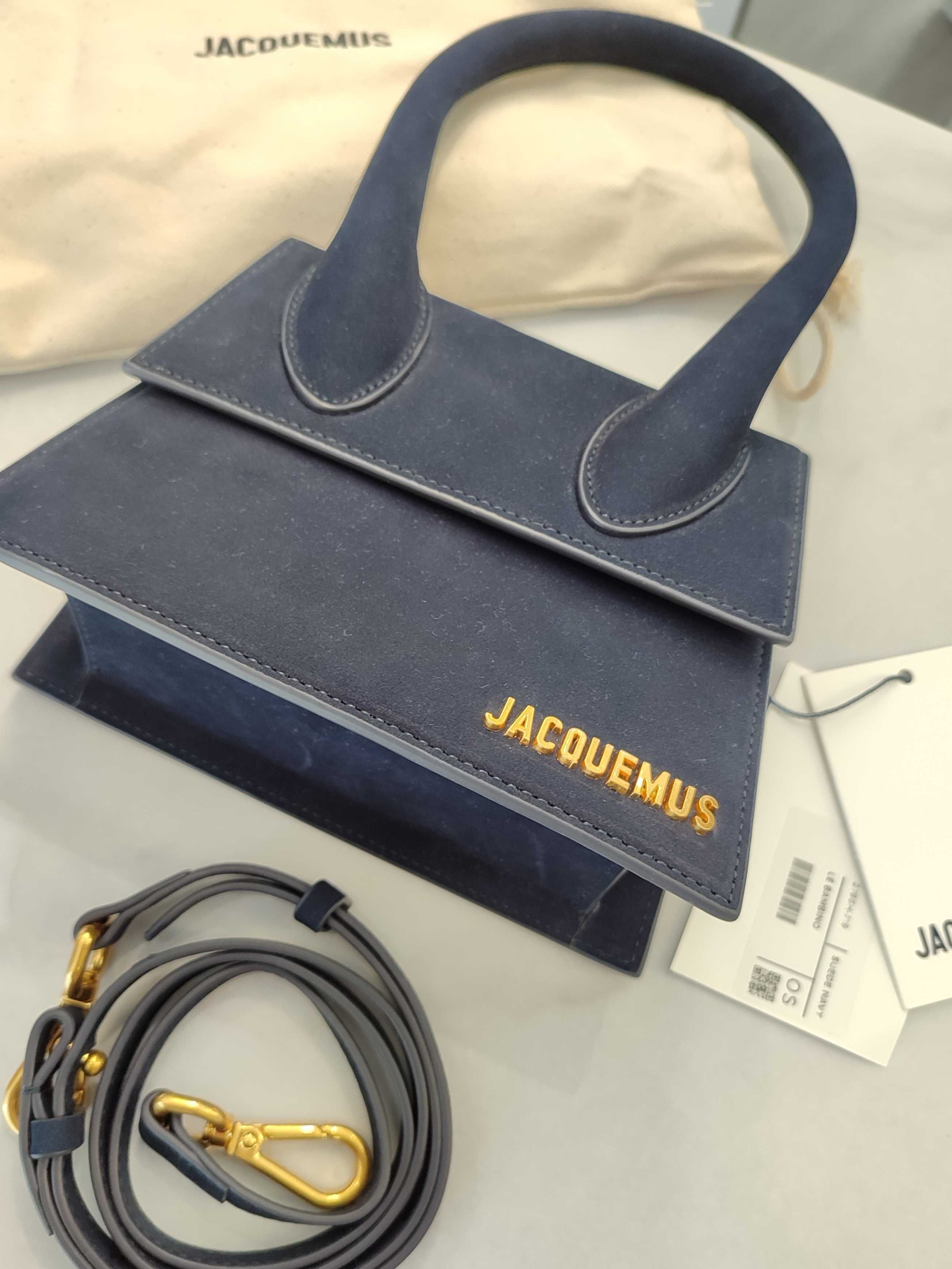 Сумка Jacquemus Le Chiquito Medium leather bag Suede Navy