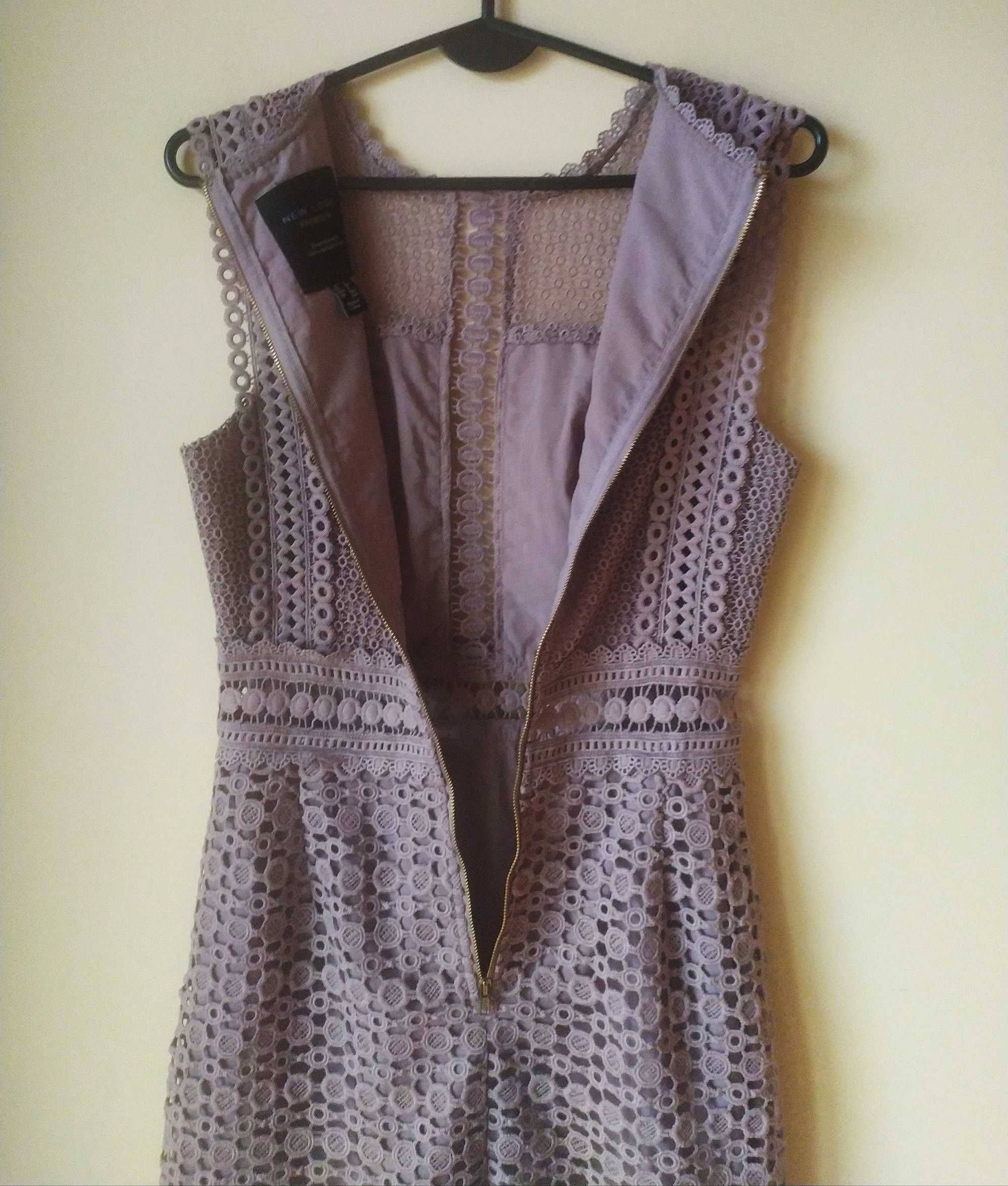 Fioletowa ażurowa sukienka premium na podszewce , New Look , rozmiar S