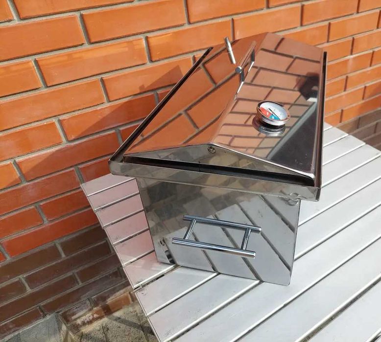 New‼️ Коптильня з нержавійки з гідрозатвором і термометром (2 мм)