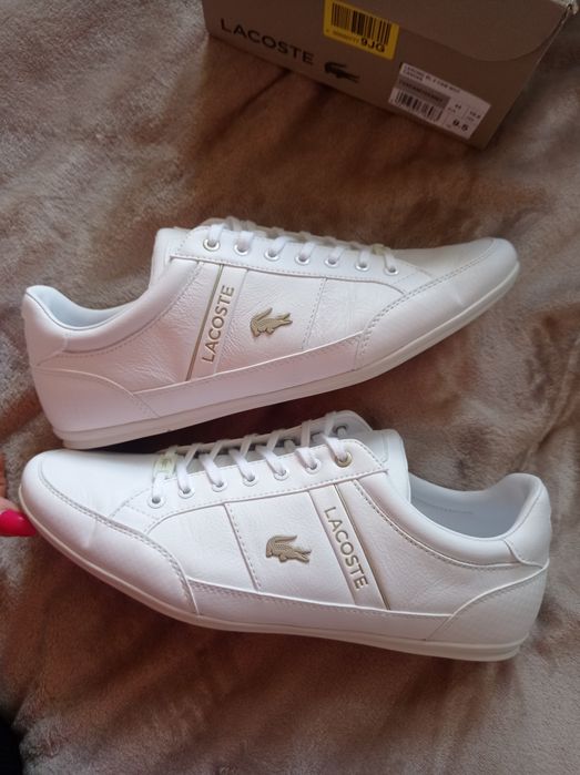 Buty Nowe Lacoste Chaymon rozmiar 44 białe złote skóra skórzane męskie