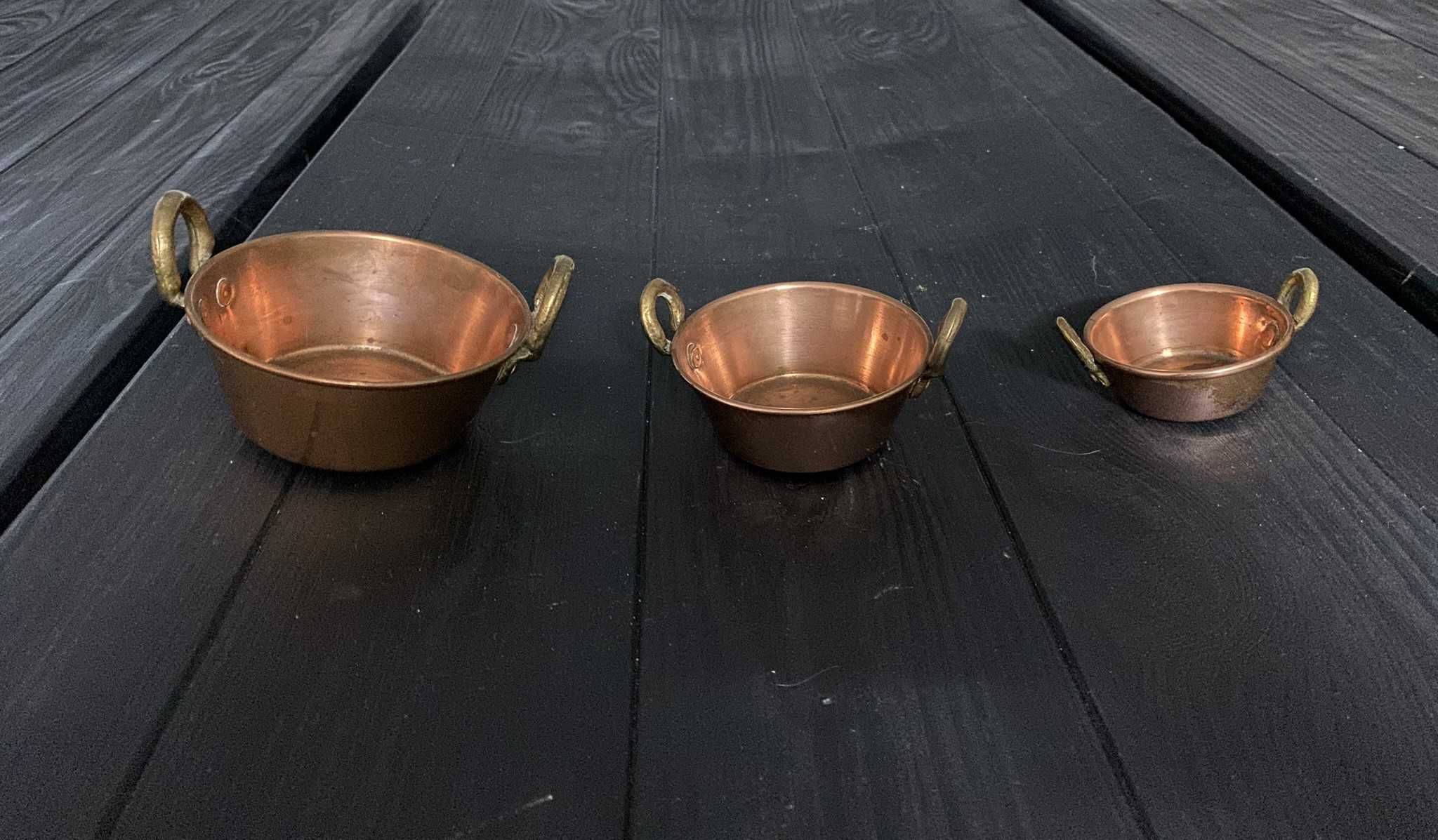 Conjunto de 3 tachinhos de cobre