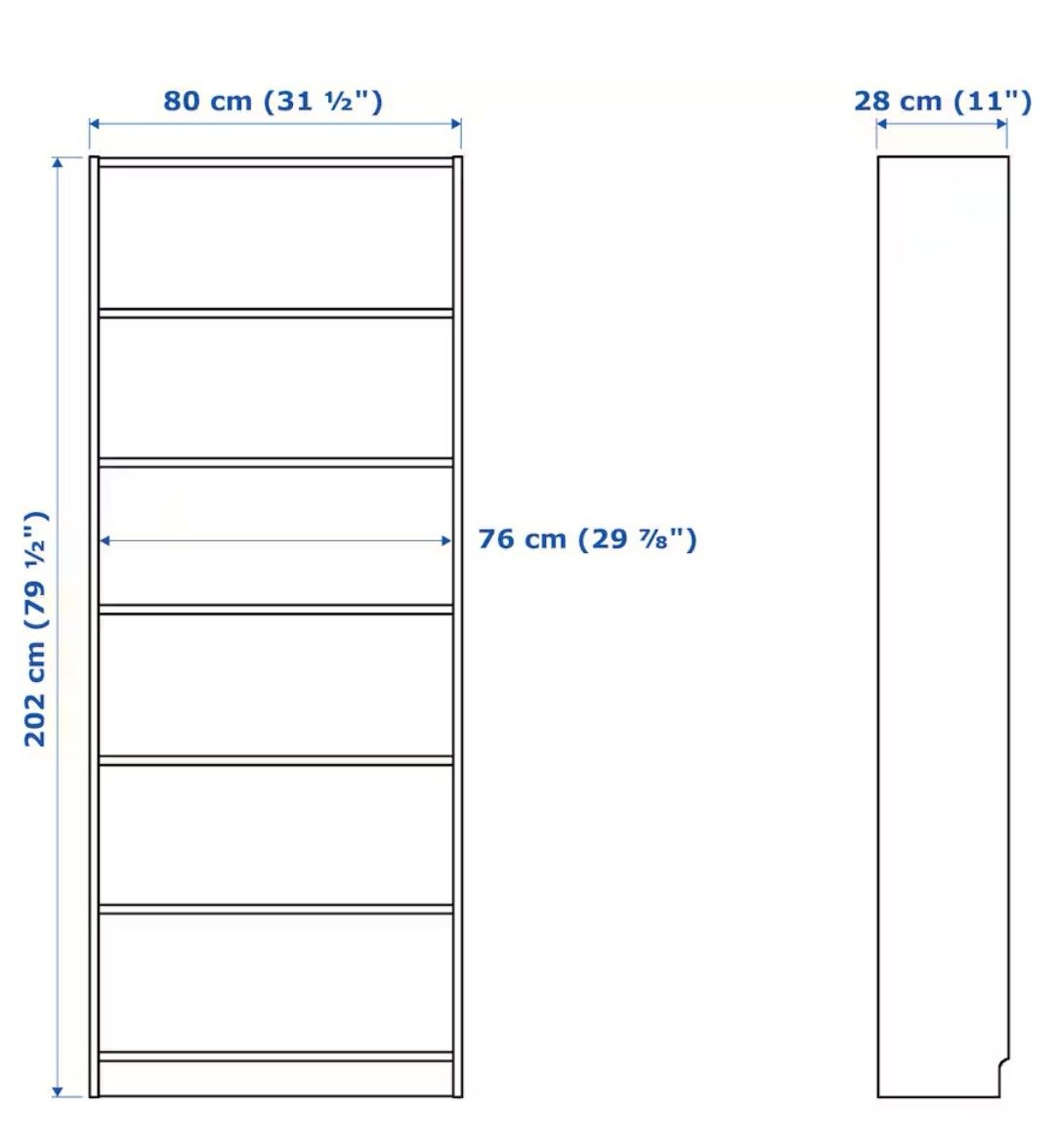 Regał Ikea Billy biały 202 x 80 x 28 cm
