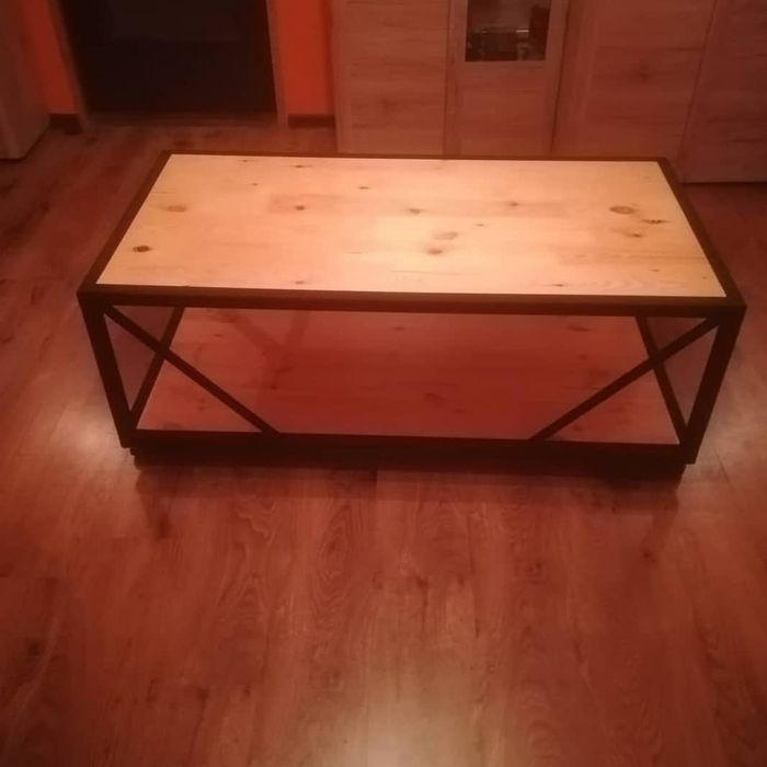 Ława industrialna, metalowo-drewniana