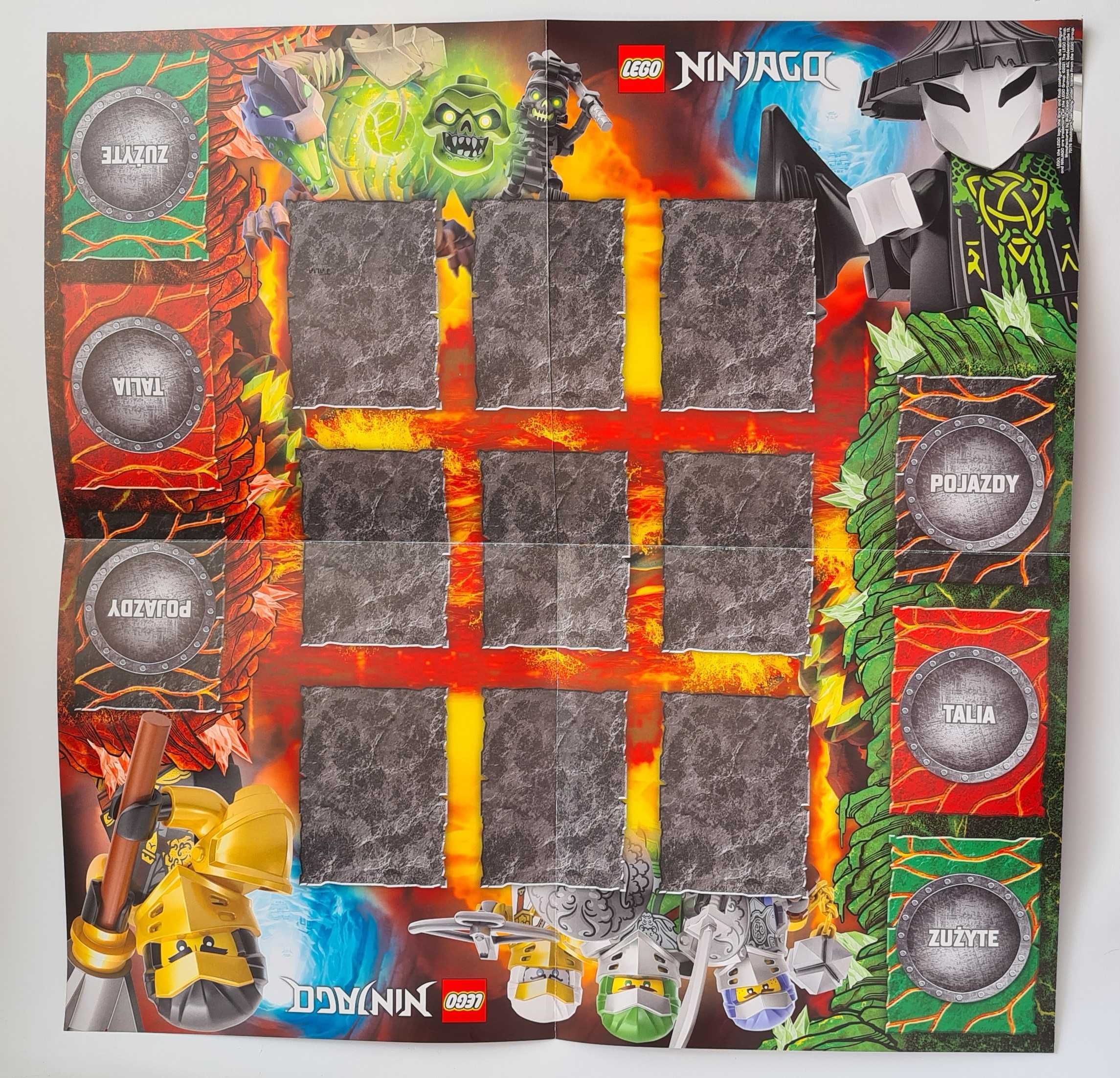 NINJAGO 6 wyspa ALBUM+75 karty +PLANSZA+spis+ 4 X ZŁOTA