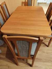 Stół rozkładany 80x140x180 + 6 krzeseł