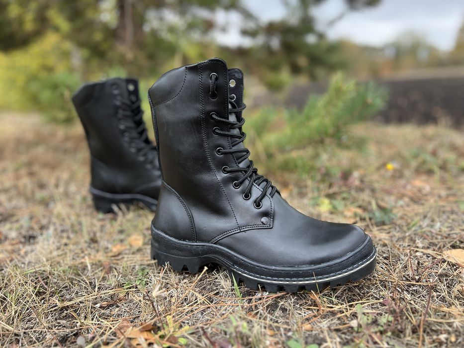 Берцы зимние кожаные / с мехом / Берці чорні зимові шкіряні / є опт