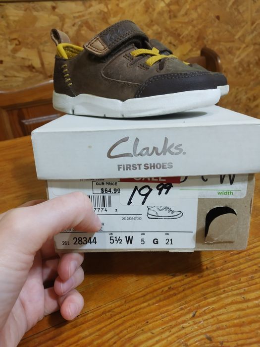 Дитячі кеди-туфлі Clarks (шкіра) 21 розмір