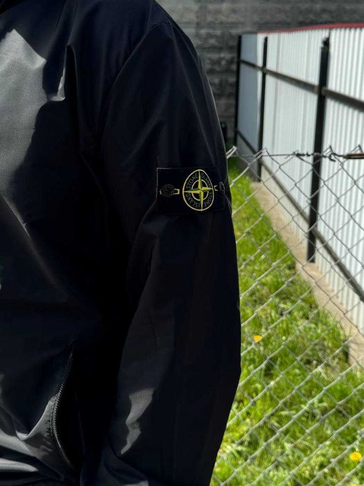 Черная куртка Stone Island • GoreTex Ветровка мужская • Стон Айленд