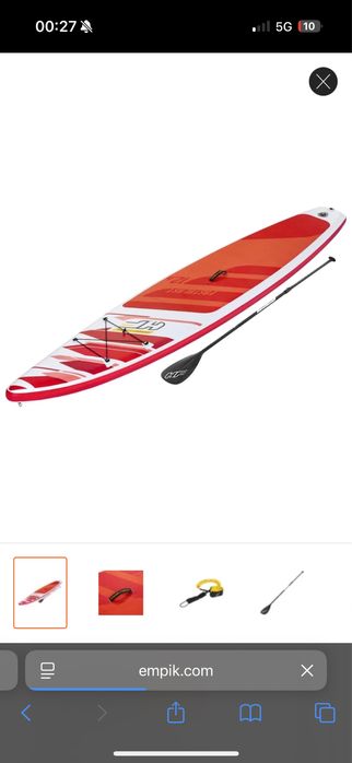 Bestway Deska SUP Hydro-Force Fastblast Tech, zestaw, 381x76x15 cm