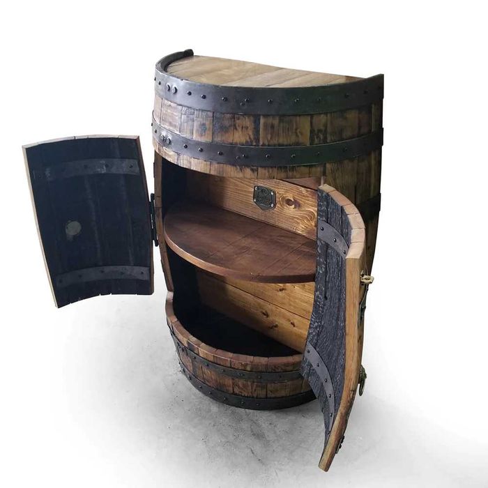 Nowy dębowy barek na alkohol,  ręcznie wykonany, oświetlenie LED