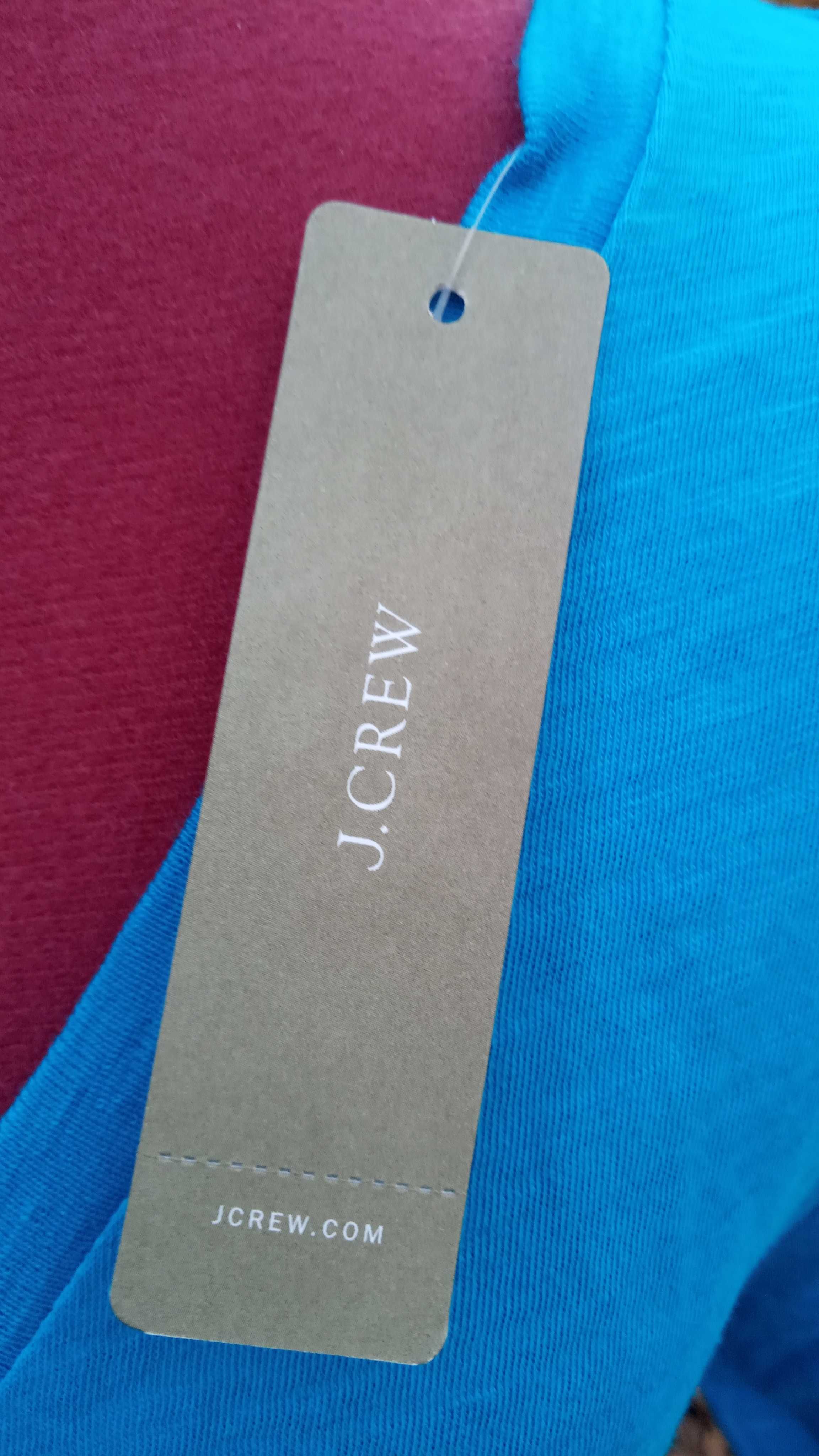 T-shirt J.CREW V-neck, Bawełniana koszulka damska nowa "M" niebieska