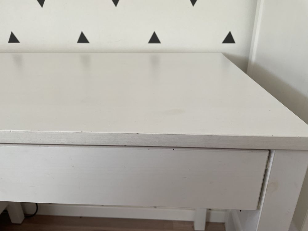 Biurko Ikea Hemnes, biała bejca, 120x55 cm