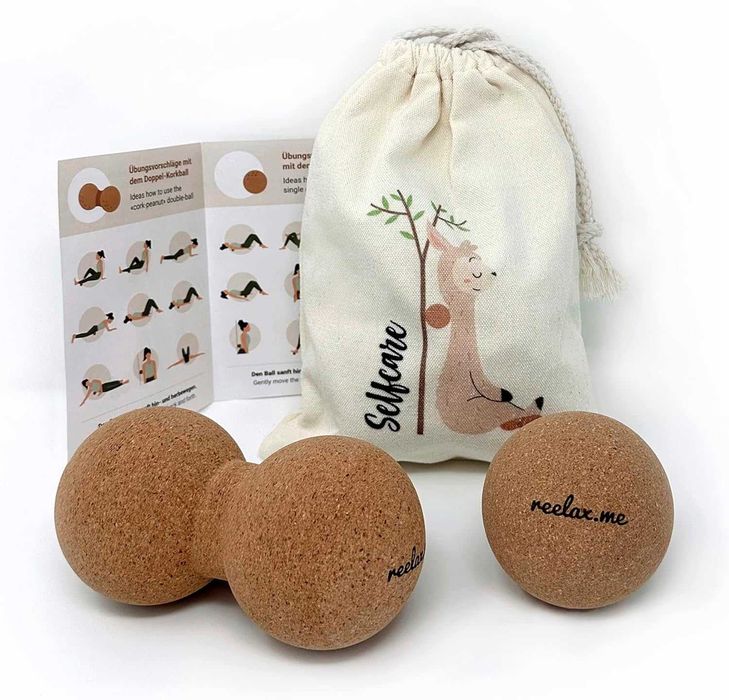 Piłka Do Masażu Powięzi Podwójna Korkowa Duoball Do Masażu Roller