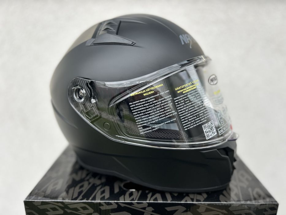 Kask motocyklowy NAXA F35 rozmiar M 57-58cm, czarny matt, blenda!