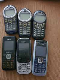 Lote 6 telemóveis antigos para peças