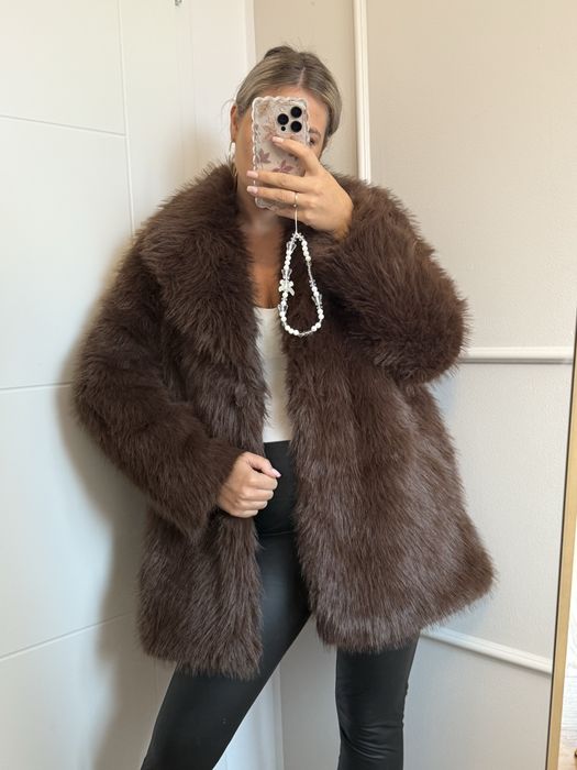 Futro nowe kurtka płaszcz brązowe czekoladowe S lub M lub L