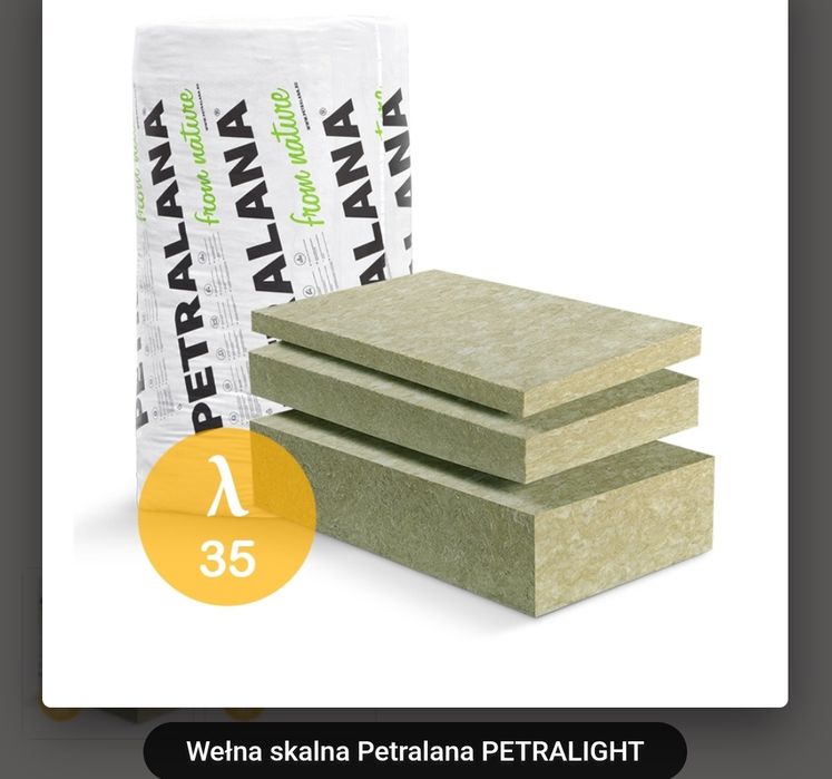 Wełna skalna 0.035 18 i 12cm grubość