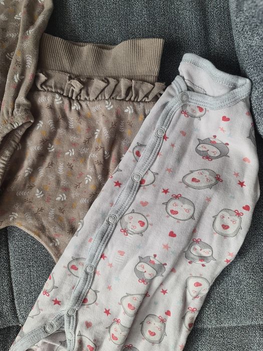 Zestaw cieplejszych ubranek na jesień zimę dla dziewczynki rozmiar 68