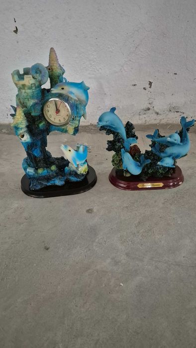 Peças decorativas azul golfinhos