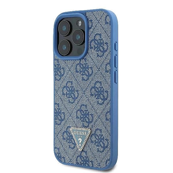 Etui Guess Leather Metal Logo Strass Crossbody na iPhone 16 Pro - nieb