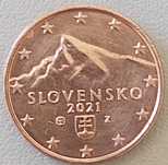 1 cêntimo de 2021 da Eslováquia
