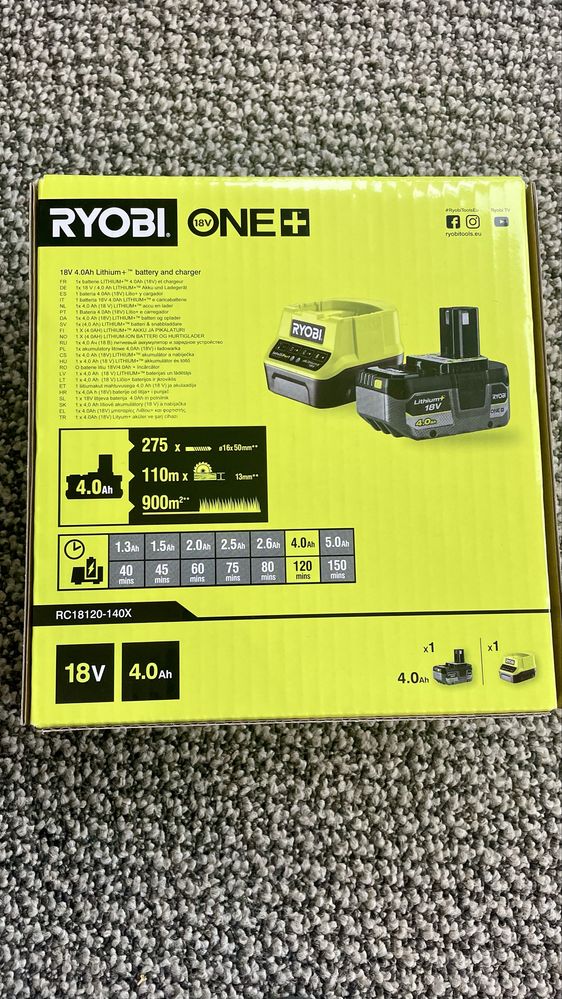 Ryobi akumulator 4ah + ładowarka