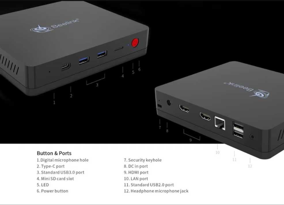 Мини компьютер: Beelink S2 (Intel Celeron N4100, 4GB/64GB)