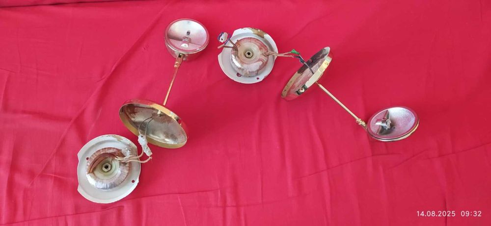 kinkiety, lampki na ścianę, złote