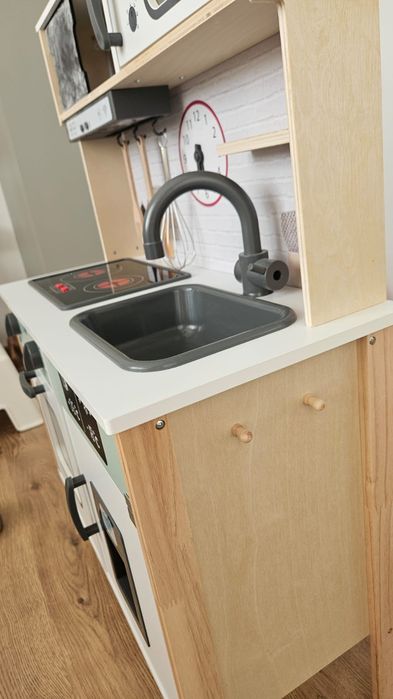 Kuchnia dziecieca drewniana zabawka lidl światełka dźwięki kuchenka