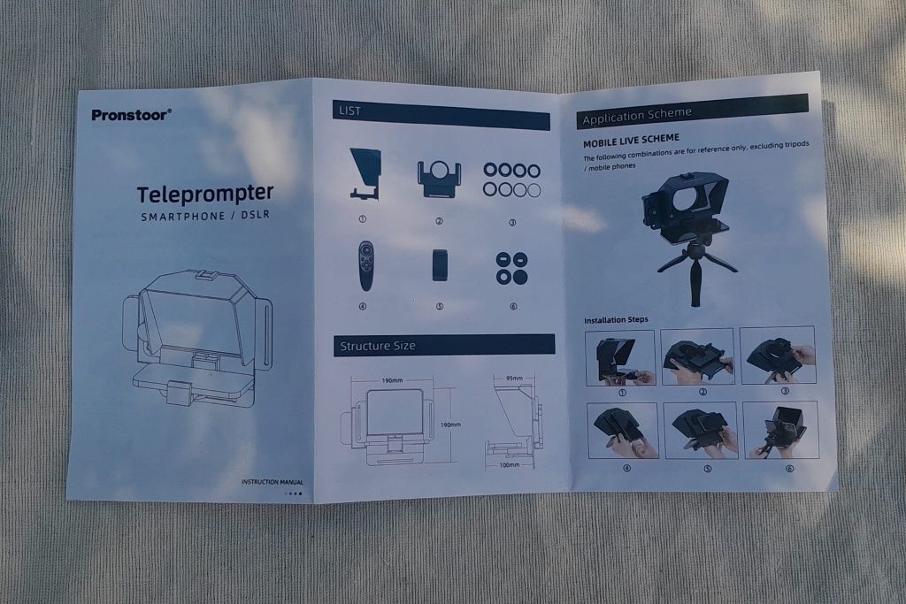 PRONSTOOR - Kit de teleprompter /teleponto portátil para telemóvel, te