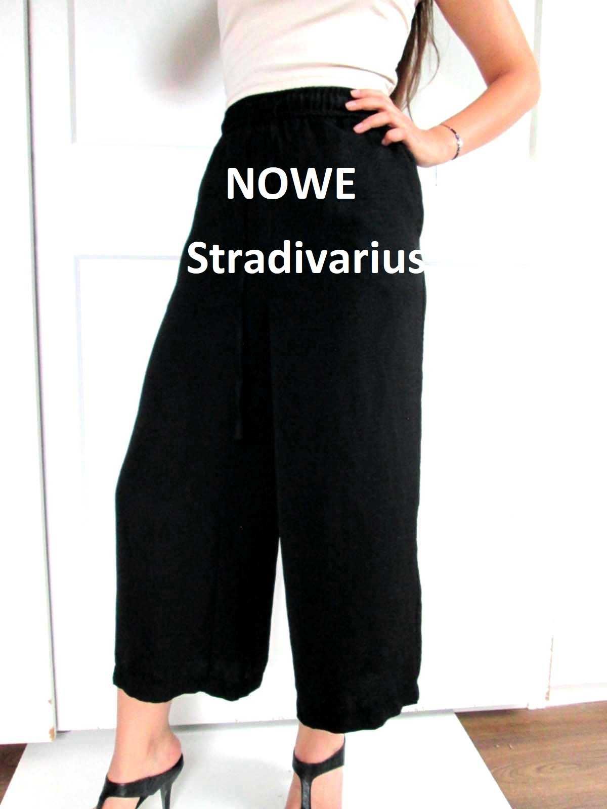 Stradivarius czarne szerokie spodnie kuloty S M 36 38 nowe