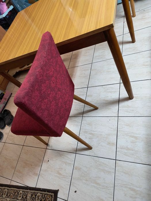 PRL Stół z Fotelami Oryginalny