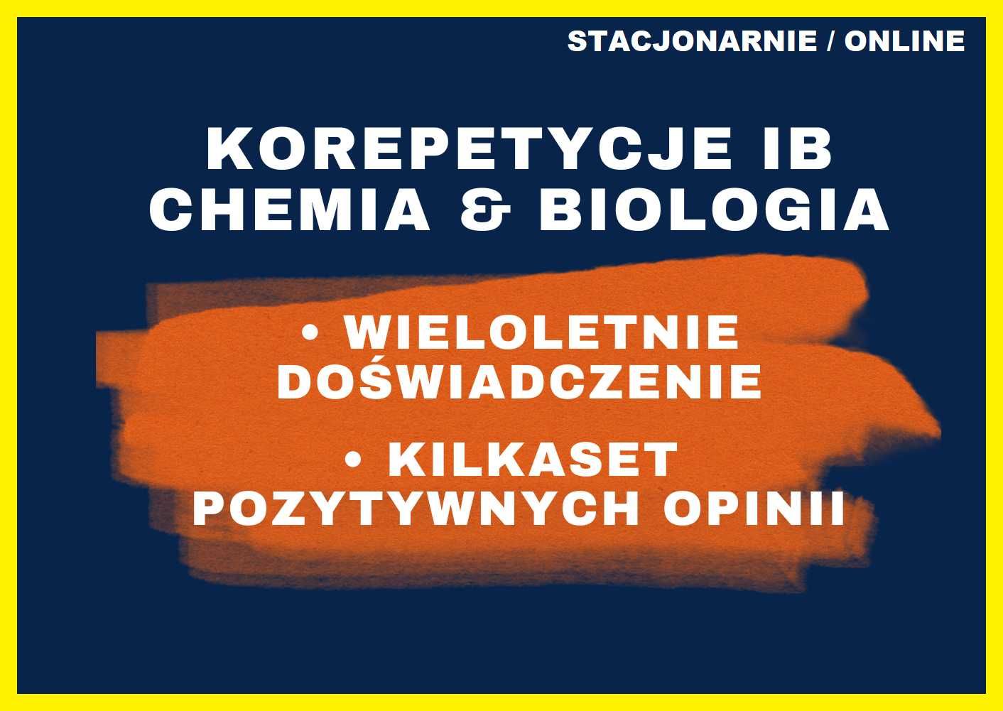 Korepetycje IB Chemistry, Biology SL/HL-chemia, biologia, także ONLINE