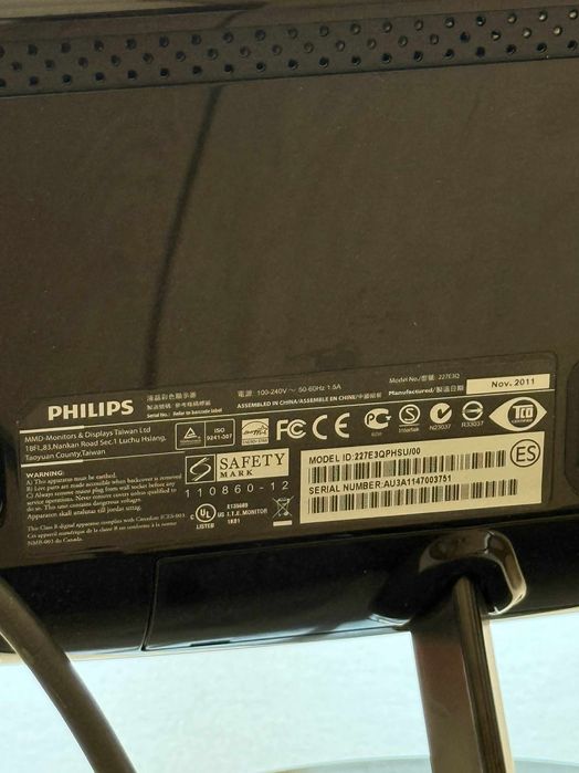 Monitor Philips 227E3 – 21.5” | Używany | BDB Stan | HDMI  Okablowanie