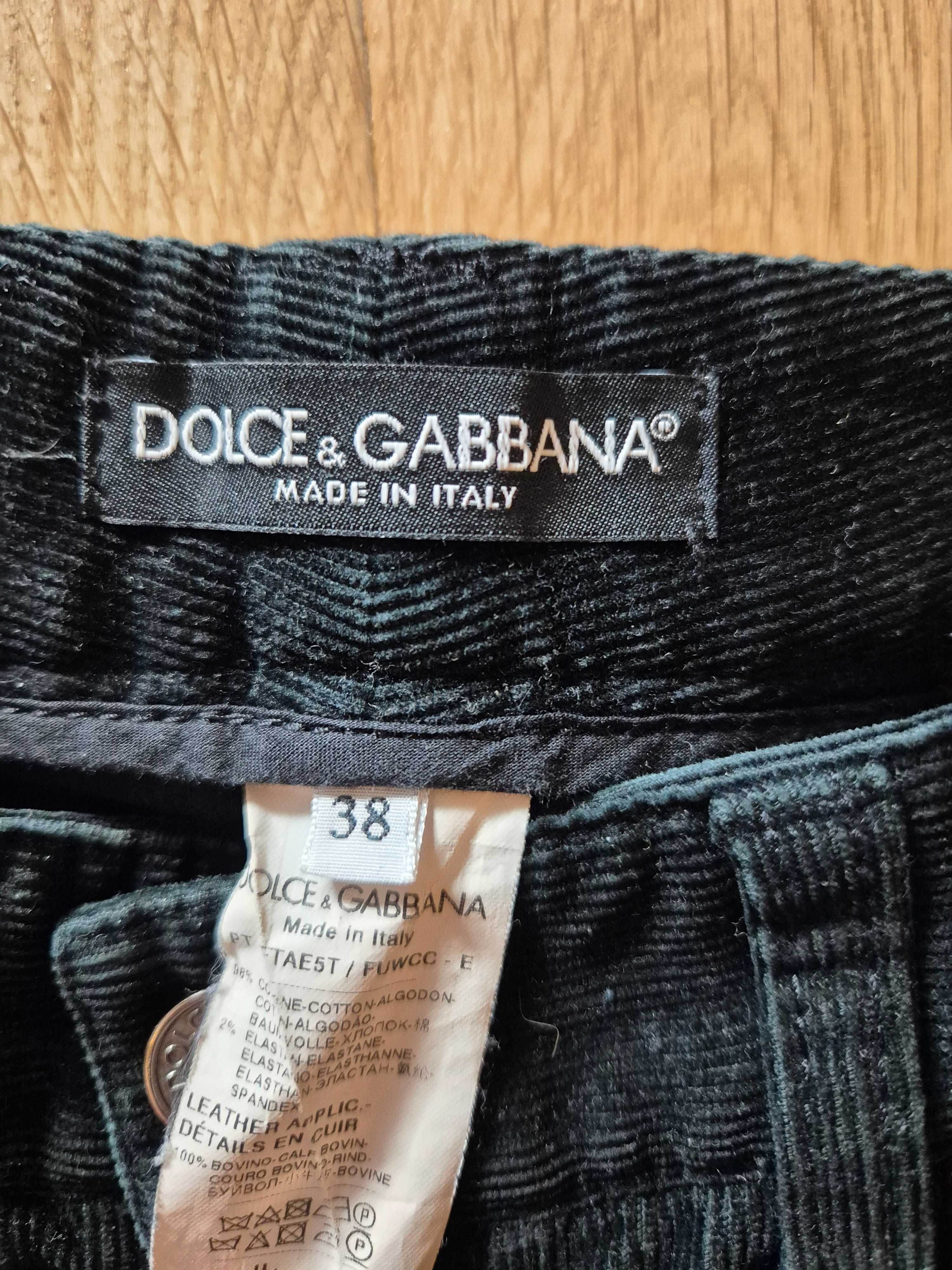Spodnie sztruksowe Dolce & Gabbana, rozm 38