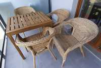 4 Krzesła AGEN rattan/bambus
