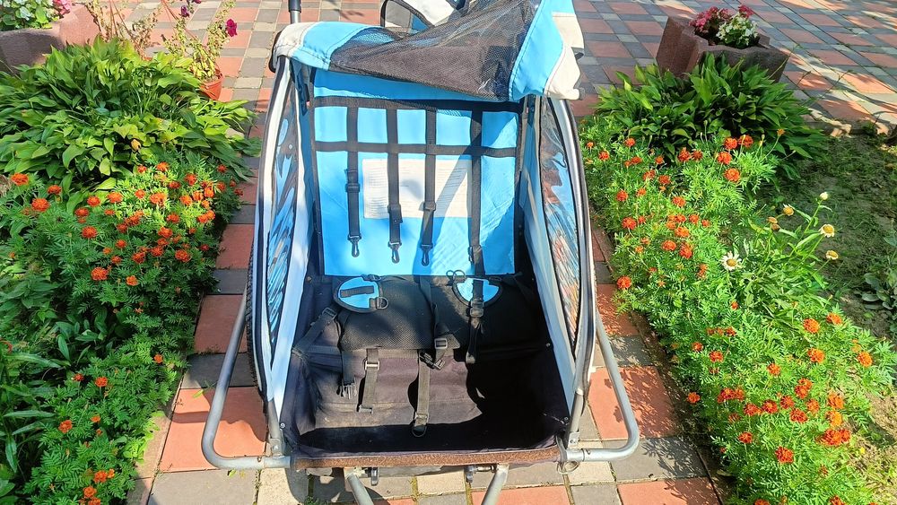 велоколяска, велопричіп, коляска для двійні