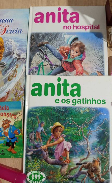Livros Anita, A Pequena Sereia, A Bela e o Monstro, O Gato das Botas