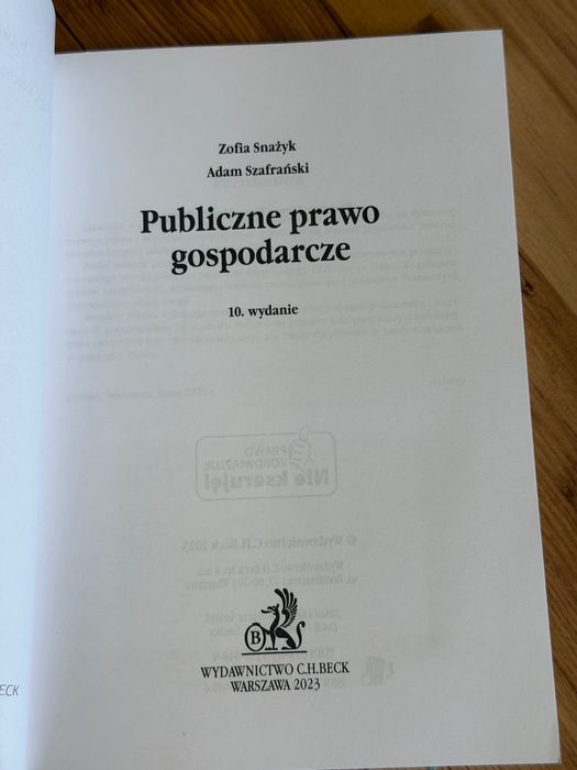 Publiczne prawo gospodarcze Snażyk Szafrański 10 wydanie