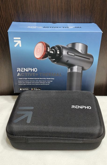 Renpho masażer pistoletowy z podgrzewaną głowicą Bluetooth