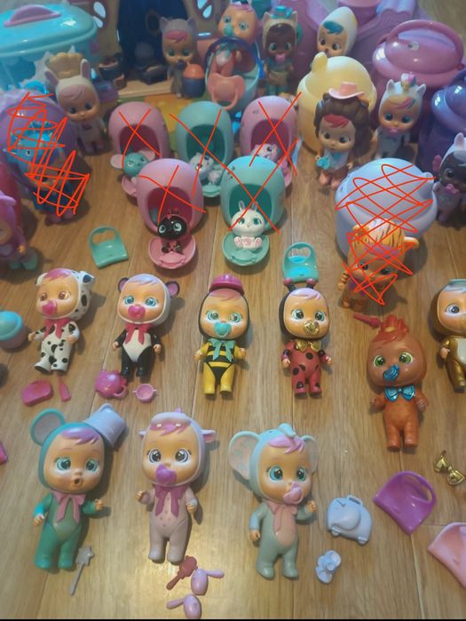 Lalki Cry babies duży zestaw domek, piekarnia, wózek