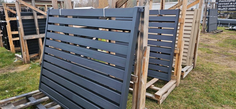 Brama palisadowa Antracyt  4m Furtka Słupki Komplet OKAZJA