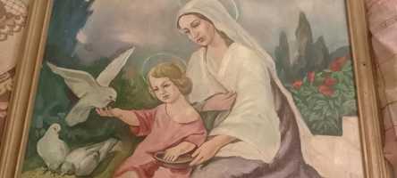 Икона Марія с голубями