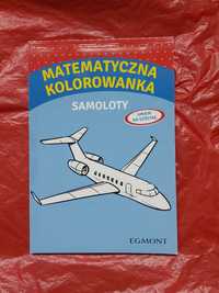 Książka Matematyczna kolorowanka dla dzieci SAMOLOTY 2018 rok