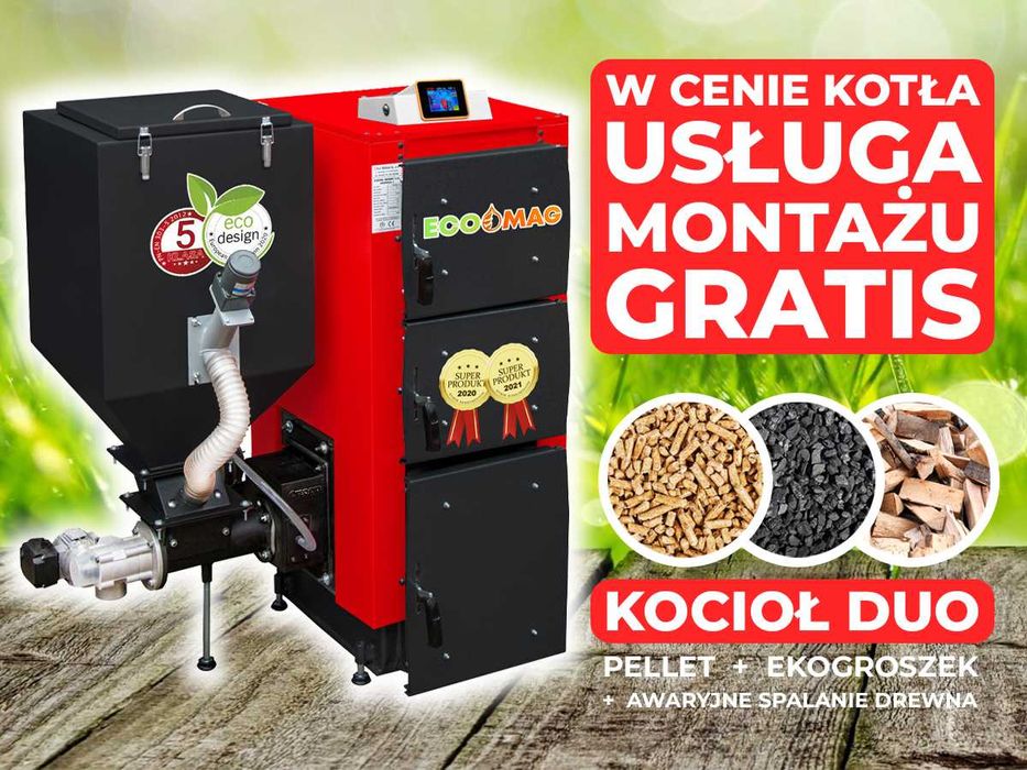 Piec, kocioł C.O. Ekopel 24 kW na EKOGROSZEK I PELLET 5 KLASA