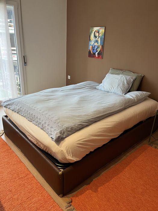 Estrutura cama com arrumação, com colchão, 140x200 cm