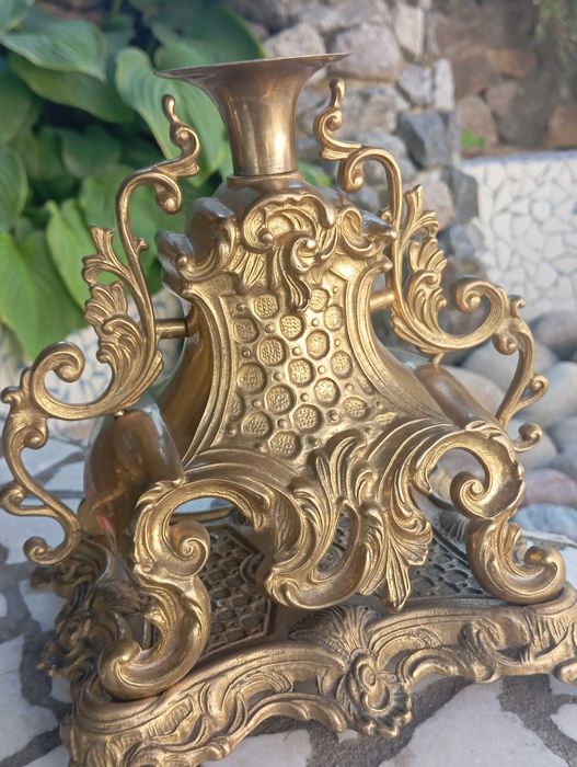 Подсвечник Канделябр бронза тяжелый 2, 100 кг клеймо BREVETTATO Италия