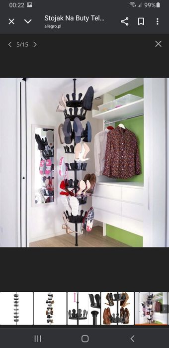Stojak obrotowy na buty teleskopowy