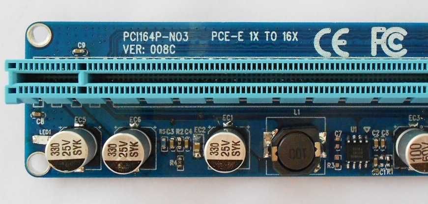 Райзер 008c серверный 6-PIN 60см USB PCI-E 1-16x 008с пин для майнинга