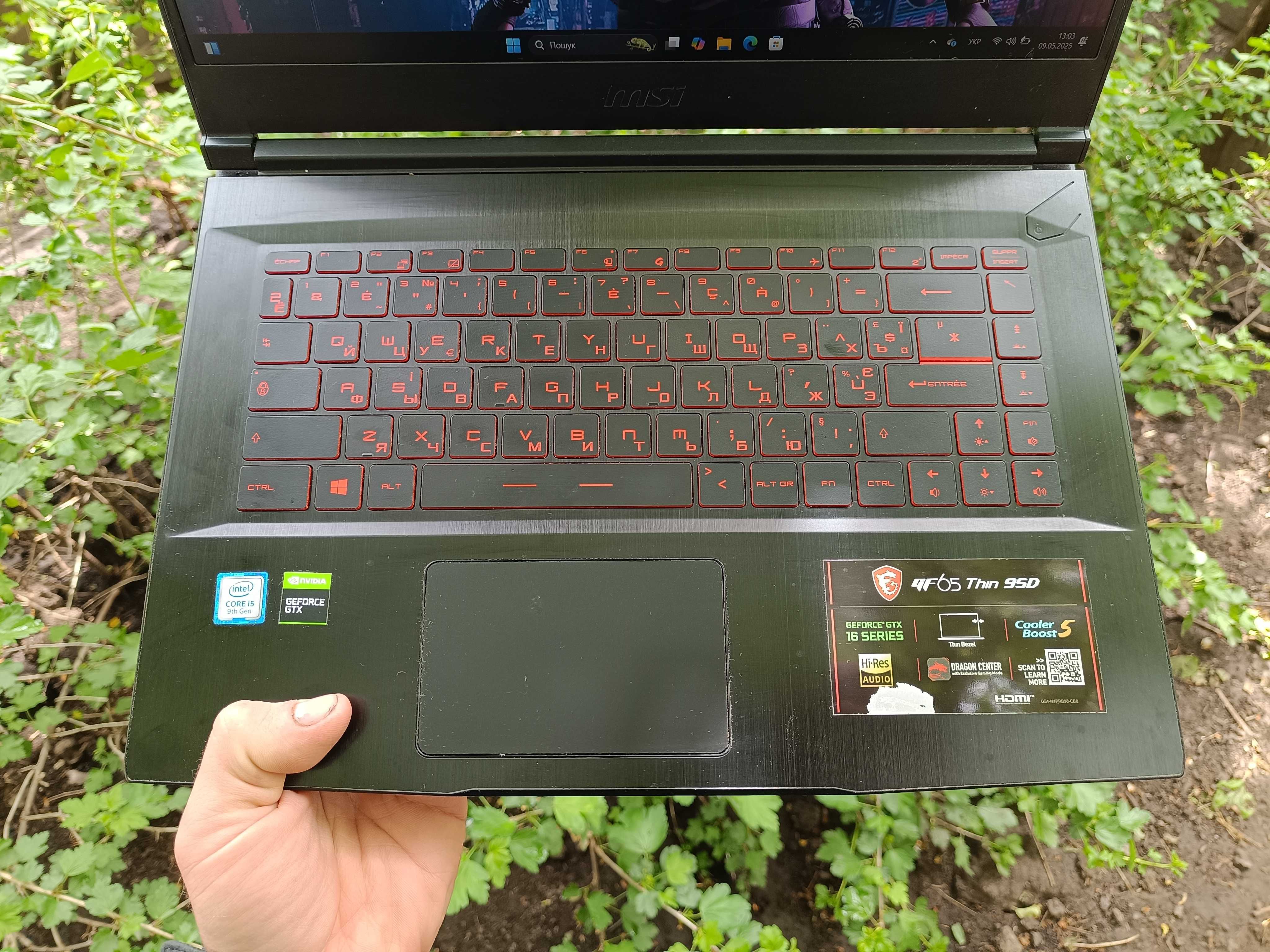 Стан 9/10, 144Гц, ноутбук MSI (i5 9300H/16/512gb/GTX 1660 Ti 6gb)